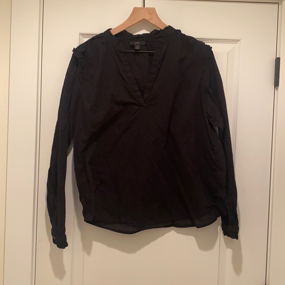 JCrew ruffle sleeve cotton blouse